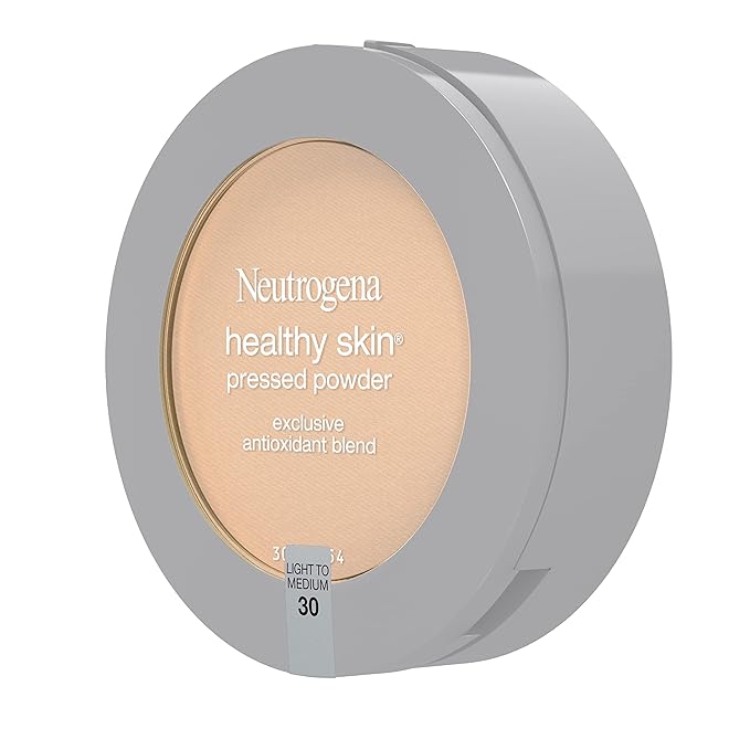 Neutrogena Healthy Skin Pressed Makeup Powder Compact with Antioxidants & Pro Vitamin B5, Evens Tone, Minimizes Shine & Conditions, Light to Medium 30.34 oz (Pack of 2)