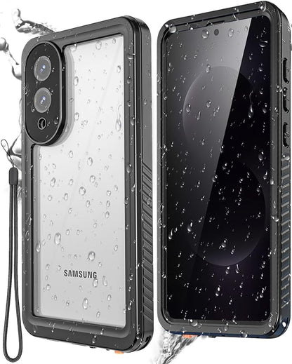Miimall for Samsung Galaxy S25 Edge Case Waterproof,IP68 Underwater,360 Full Body Heavy Duty Protection,Built-in Lens&Screen Protector,Military Shockproof Dropproof Dustproof Case for S 25 Edge,Black