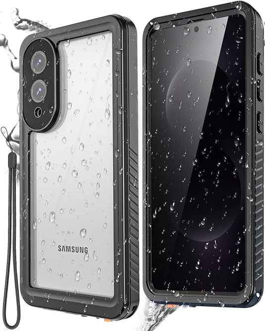 Miimall for Samsung Galaxy S25 Edge Case Waterproof,IP68 Underwater,360 Full Body Heavy Duty Protection,Built-in Lens&Screen Protector,Military Shockproof Dropproof Dustproof Case for S 25 Edge,Black