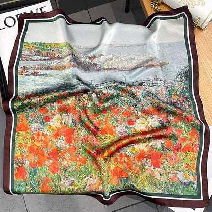 100% Pure Mulberry Silk Scarfs 26"x26" Square Scarf Women Neckerchief Headscarf hair scarf bandana Gift Packed