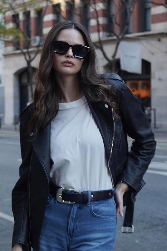VISOONE Fashion 100% UV400 Protection Rectangle TR90 Y2K Sunglasses Accessories for Women Men RIVER