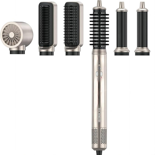 Air Styler Hair Dryer Brush - 6 in 1 Hair Styler Ionic Auto Wrap Hot Air Curler Blow Dryer Brush, 38m/s High Speed Blowout Airflow Hair Dryer Multi Styler Fast Drying Styling for Curly/Straight Hair