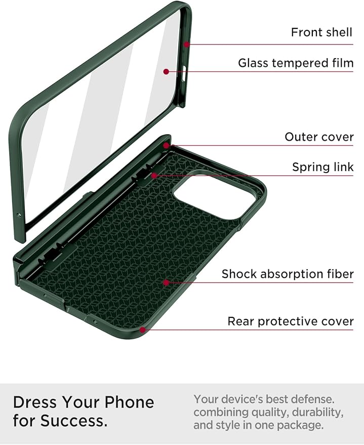 Miimall Shockproof Cases for Pixel 9 Pro Fold, [Kickstand & Hinge Protection][All-Inclusive Protection] Anti Drop Rugged Case for Google Pixel 9 Pro Fold 5g Phone Case, Dark Green