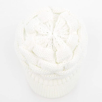 C.C Hatsandscarf Exclusives Women's Ribbed Knit Hat with Brim (YJ-131)(YJ-2023)