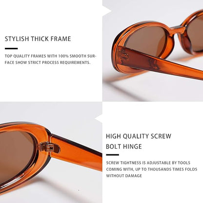 VANLINKER Polarized Retro Oval Sunglasses for Women and Men Small 90s Style VL9580