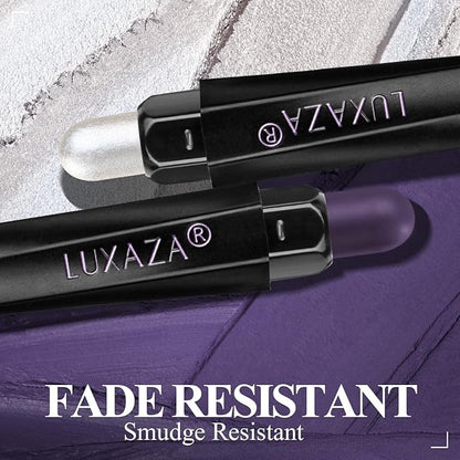 Neutral Eyeshadow Stick Makeup Set, Pink and Purple Metallic Shimmer Matte Cream Eye Shadow Eyeliner Brightener Pencil Crayon - PURPLE MARTINI