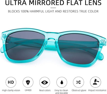 COLOSSEIN Sunglasses Womens,Classic Square Frame UV400 Mirrored Lens,Sunglasses Fit For Beach,Vacation,Driving