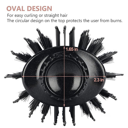 One Step Hair Dryer & Volumizing Hot Air Brush, Blow Dryer, Ceramic Straightener, Curler & Hot Comb 4 in 1 Salon Ionic Brush, Hair Styling Tools, Black