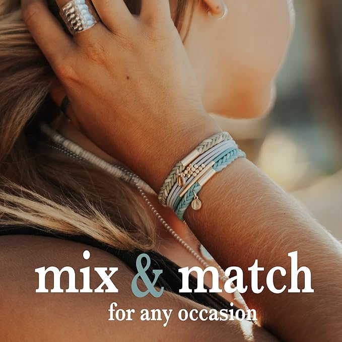 K'lani Discover Bracelets for Women – Elastic Bracelets and Boho Hair Ties – Cute Hair Ties for Women and Hair Tie Accessories – Stylish Bracelets Boho Style for Hair and Wrist – Set of 5 (Small)