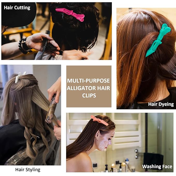 12Pcs Alligator Clips for Hair Sectioning and Styling - Style A Professional Hair Accessories for Salon and Home Use