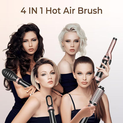 4 in 1 Hair Dryer Brush, Blow Dryer Brush for Hair Styling, Thermal Brush Hot Air Brush and Volumizer with Round Brush Blow Dryer, Hair Straightening Brush, Curling Brush, Hair Styling Tools