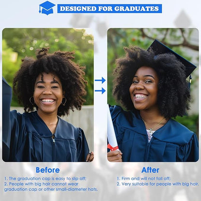2 Pcs Graduation Cap Headband, Anti-fall Firm Hair Band for Graduation Cap, Hat Insert Accessories for Graduates, Students, Women, Girls