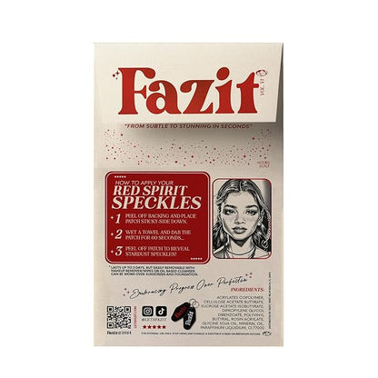 Fazit Beauty Face Makeup Patches - Waterproof Red Speckles - Temporary - 6 Count