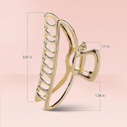 Kitsch Metal Hair Clips for Women - Durable & Elegant Metal Claw Clips, Perfect for Everyday Use & Special Occasions - Gold, 1 Pc