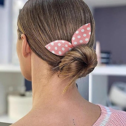 5 Pcs Deft Twist Maker French Donut Polka Dot Flexible Hair Styling Accessories - Rabbit Ear Bun Twister for Women Girls