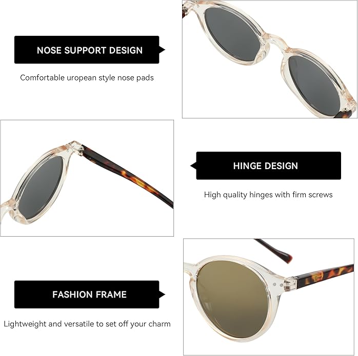 ZENOTTIC Polarized Round Sunglasses, Stylish Sunglasses for Men and Women Retro Classic, Multi-Style Selection