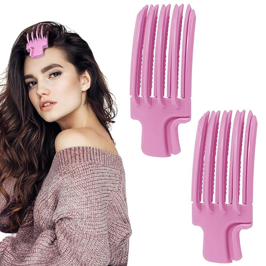 2Pack Hair Volume Clips with Handle，Volume Hair Clips for Fluffy Bangs, Easy High Crown Volumizing Hair Clips for Women，Root Clips for Curly Hair Volume Tool Natural Voluminous Look. (News Purple)