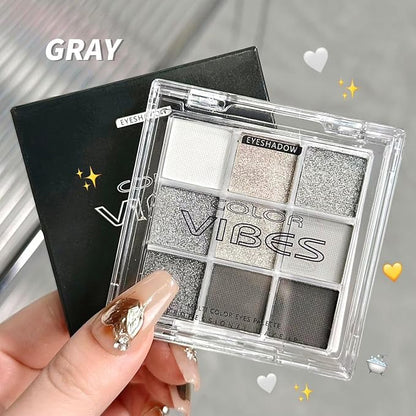 9 Colors Eyeshadow Palette - Dark Punk Smoky Eyeshadow Theme, High Pigmented Blendable Matte & Glitter Shimmer Finishes, Long Lasting Eye Makeup for Christmas & Music Festivals(Dark Punk Smoky)