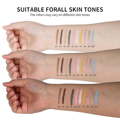 Eyeshadow Stick, Shimmer and Matte Cream Eye Shadow Brightener Sticks Eyeliner Pencil Crayon, Waterproof Long Lasting Eye Highlighter Stick Makeup,0.056 Oz(#10-Cornflower)