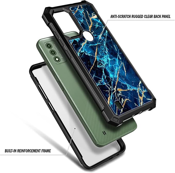 Designed for WIKO Voix Case with [Built-in Screen Protector], Full-Body Protective Shockproof Rugged Bumper Cover Phone Case for WIKO Voix U616AT (Sapphire)