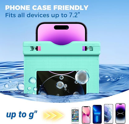 2 Pcs Waterproof Phone Pouch Case Up to 7.2", Floating Universal IPX8 Water Proof Cell Phone Dry Bag for iPhone 16 15 14 13 12 11 Pro Max XR XS SE 2022, Outdoor Sports, Green