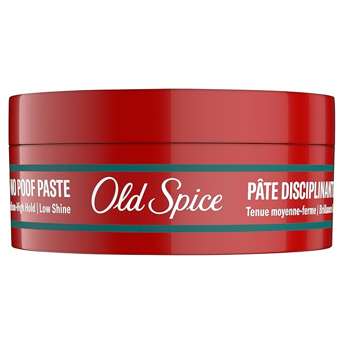Old Spice No-Poof Paste, Hair Styling Paste for Men, Medium-High Hold with Low Shine, 2.22 oz