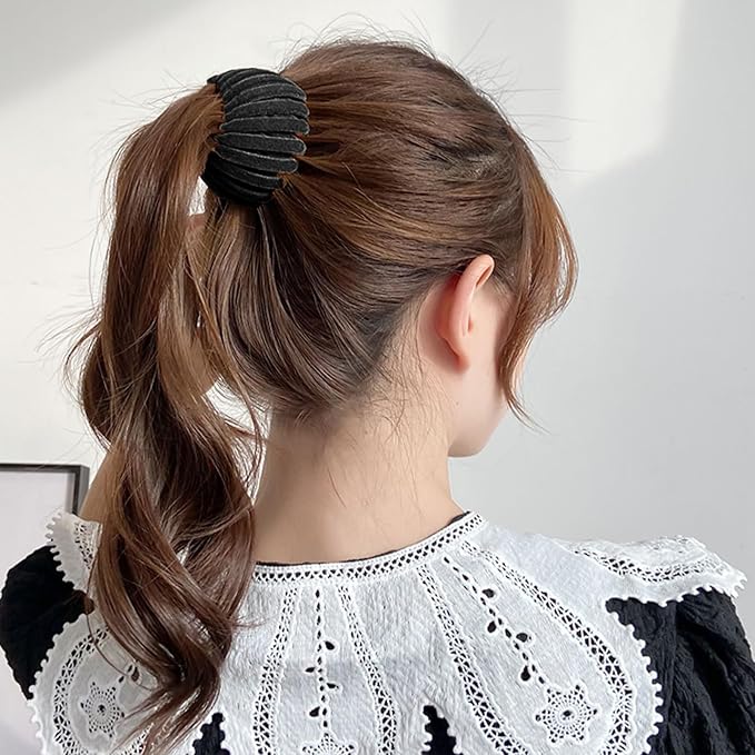 Bird Nest Magic Hair Clip, Hair Bun Maker Hair Accessories for Thick Thin Hair，4 Black