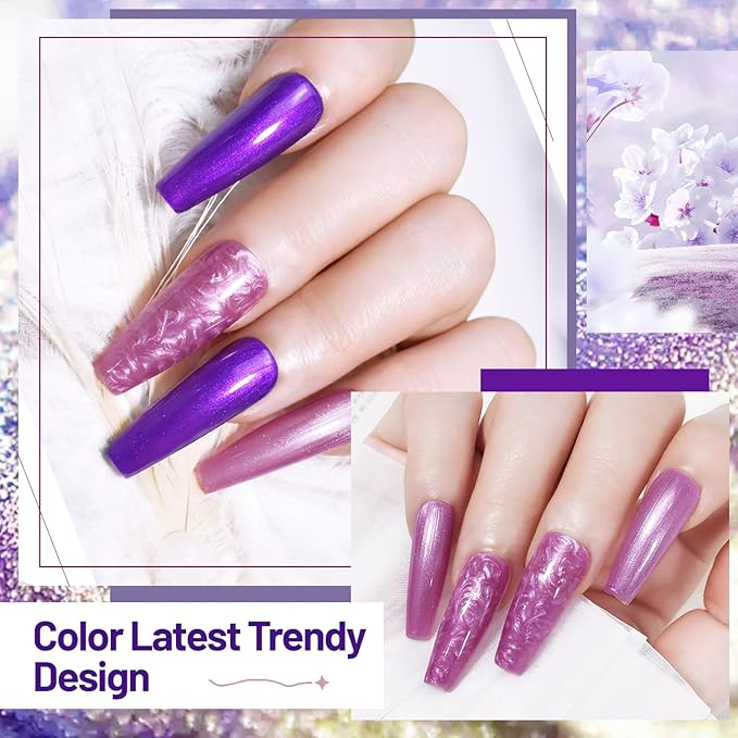 10ml 6 Colors Nail Polish Set Glitter Dark Green Glitter Pink Deep Blue Series Nail Polish Gifts for Women