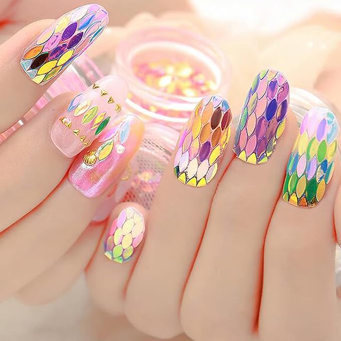 12 Colors Leaf Nail Art Glitter Sequins, Holographic 3D Leaves Nail Art Flakes Designs, Laser Leaf Glitter Acrylic Nails Supplies for Women Girls Manicure Sparkly Decorations, DIY Shiny Crafts