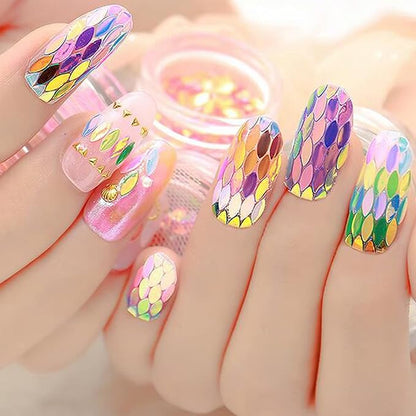 12 Colors Leaf Nail Art Glitter Sequins, Holographic 3D Leaves Nail Art Flakes Designs, Laser Leaf Glitter Acrylic Nails Supplies for Women Girls Manicure Sparkly Decorations, DIY Shiny Crafts