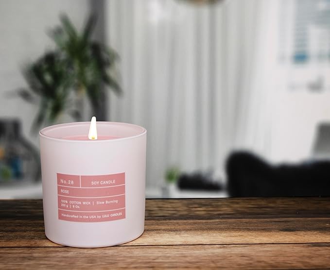 Lulu Candles | Smells Like Roses | Luxury Scented Soy Jar Candle | Hand Poured in The USA | Highly Scented & Long Lasting (9 Oz. Limited Edition)