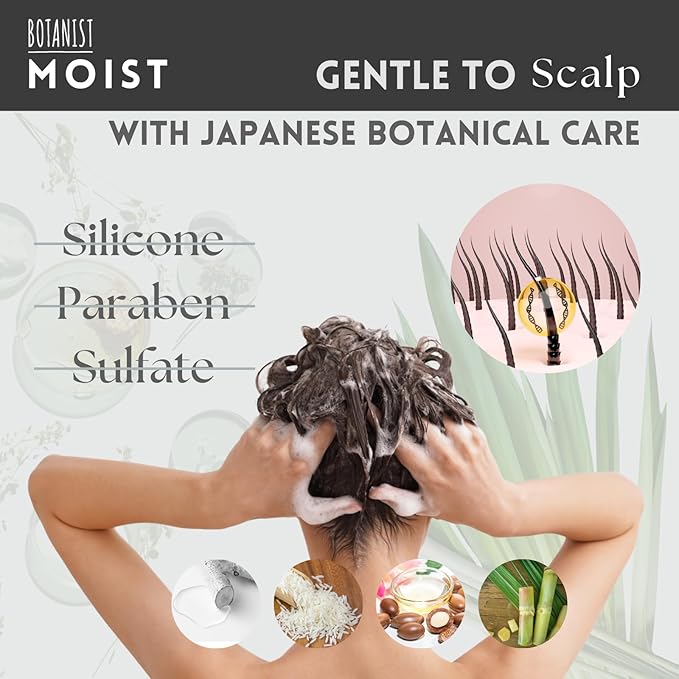 Organic Hair Conditioner for Dry & Damaged Hair Women & Men, Keratin Treatment for Itchy Scalp with Collagen, Olive & Fruit Extract from Japan, Sulfate& Paraben Free, PEONY& BERRY, 16.2 Fl Oz
