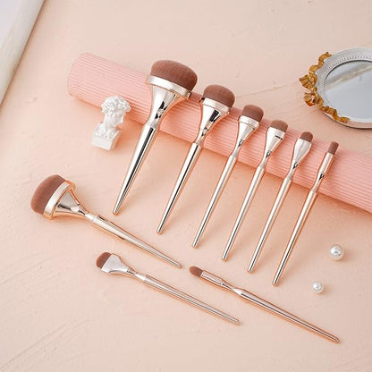 Makeup Brushes Set Makeup Foundation Brush Advanced Foundation Blush Contour Foundation Concealer Eye Shadow Brush Makeup Set (Rose Gold)