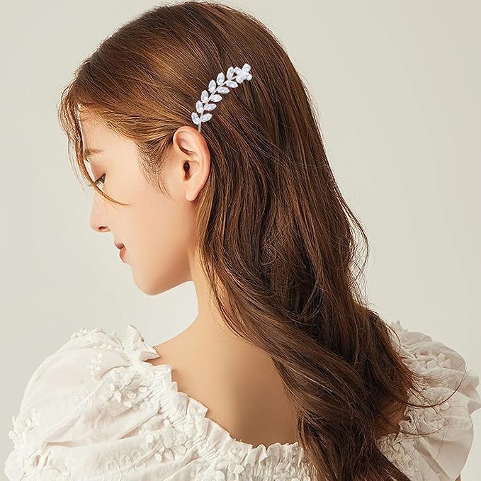 2PCS Rhinestone Hair Pins, Crystal Hair Clips, Handmade Cute Hair Barrettes, Hollow Geometric Hairpins, Elegant Metal Hairpin Hair Accessories Headwear Styling Tools, Gifts for Women Girls (TypeC)