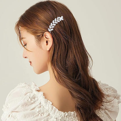 2PCS Rhinestone Hair Pins, Crystal Hair Clips, Handmade Cute Hair Barrettes, Hollow Geometric Hairpins, Elegant Metal Hairpin Hair Accessories Headwear Styling Tools, Gifts for Women Girls (TypeC)