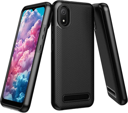 for Cloud Mobile C8 Phone Case with Screen Protector,Stratus C8 Phone Case Dual Layer Heavy Duty Protection,Slim Lightweight Rugged Military Grade Shockproof Cover for Cloud Stratus C8 Black