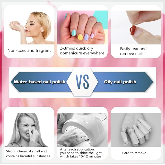 Nail Polish set,Quick-drying Fingernail Nail Polish Kit Easy Peel-off Nail Polish Nail polish & Decoration products Nail polish sets for women