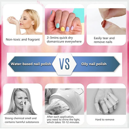 Nail Polish set,Quick-drying Fingernail Nail Polish Kit Easy Peel-off Nail Polish Nail polish & Decoration products Nail polish sets for women