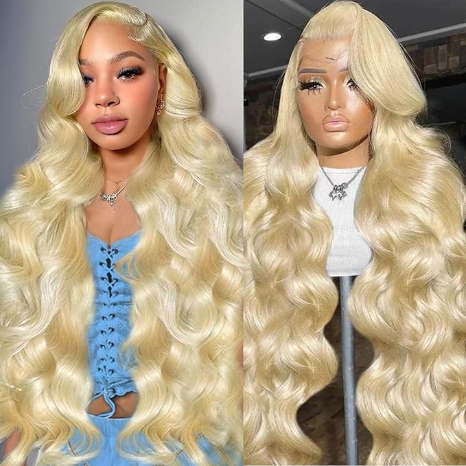 613 13x6 Lace Front Wig Human Hair 200 Density Blonde Wig Human Hair 613 HD Lace Frontal Wig 13x6 Body Wave Lace Front Wigs Human Hair Pre Plucked with Baby Hair for Women 22 inch