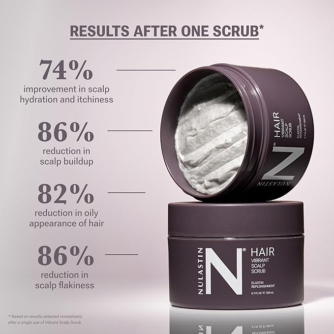 NULASTIN Vibrant Scalp Scrub - Pre-Shampoo Scalp Exfoliator & Cleanser - Weekly Treatment to Detoxify & Prep - Support a Healthy Skin Barrier & Hair - Vegan & Color-Safe (6.7 Fl Oz)