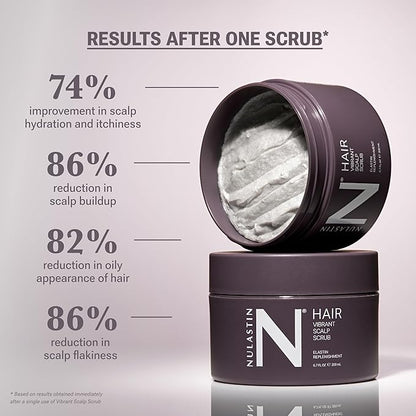 NULASTIN Vibrant Scalp Scrub - Pre-Shampoo Scalp Exfoliator & Cleanser - Weekly Treatment to Detoxify & Prep - Support a Healthy Skin Barrier & Hair - Vegan & Color-Safe (6.7 Fl Oz)