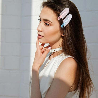No Crease Creaseless No Bend Hair Clips For Styling Non Slip Flat Clips For Makeup Hair Accessories For Women,Light Multiple Color,12 PCS