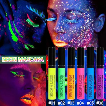 2 Colored Mascara for Eyelashes Set,Red Purple Halloween Fluorescent Colorful Waterproof Long lasting Charming Voluminous Mascara for Women Cruelty Free Vegan Eye Makeup (04# Red &06# Purple)
