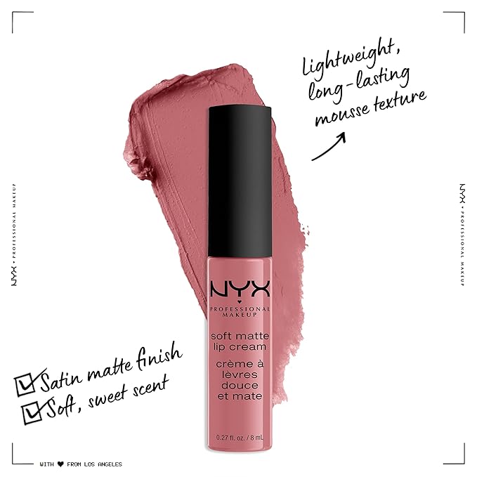 NYX PROFESSIONAL MAKEUP Soft Matte Lip Cream, Lightweight Liquid Lipstick - Beijing (Light Dusty Rose)