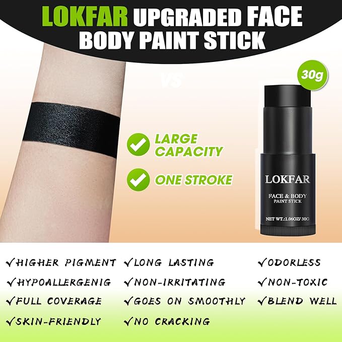 Orange Face Body Paint Stick, Eye Black Stick for Sports, Waterproof Full-Coverage Orange Face Makeup for Halloween Pumpkin Cheetah Lion Tige Cosplay Makeup