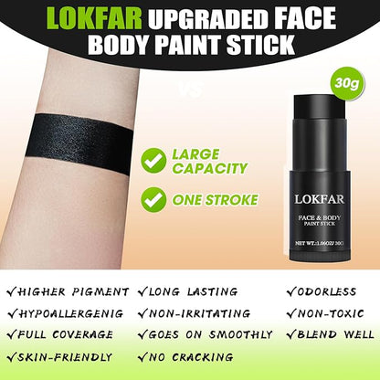 Orange Face Body Paint Stick, Eye Black Stick for Sports, Waterproof Full-Coverage Orange Face Makeup for Halloween Pumpkin Cheetah Lion Tige Cosplay Makeup