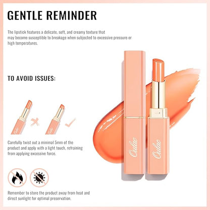 Oulac Shine Pink Lipstick for Women, 2 in 1 Glossy Light Pink Tinted Lip Balm, Hydrating Lipstick for Dry Lips, Moisture Shine Juicy Finish Vegan 2.2g/0.07oz (22)