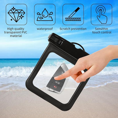 2 Pack Submersible Waterproof Wallet Dry Car Key Fob Case Bag,Swimming Surfing Water Sports Small Waterproof Pouch Holder for Door Ship Card Credit ID Card Driver Fishing License Cash Coins