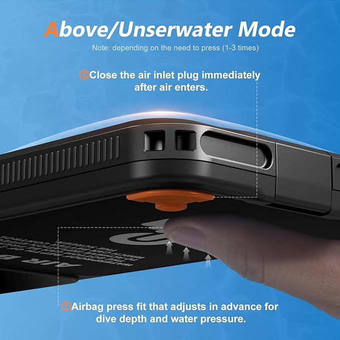 Mitywah Waterproof Case for iPhone, Underwater Snorkeling Diving Phone Case for iPhone 15PM 14PM 13PM 12PM /15PLUS 14PLUS, HD Underwater Photography Snorkeling Case Travel Essentials Black