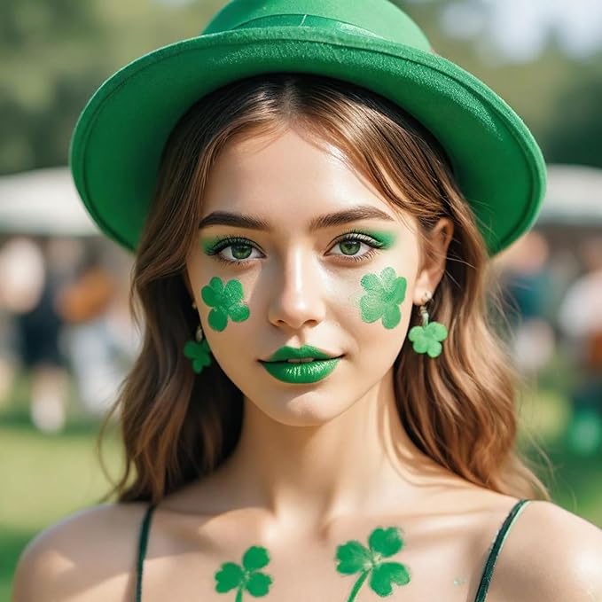 Mysense Amazon Green Face Body Hair Paint Stick,St Patricks Day Outfit Accessories,Water Based Washable Temporary Hair Color,Body Paint for Adults and Kids Halloween Gamora Witch Cosplay Makeup,0.5oz